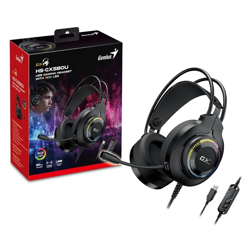 Diadema Gaming Genius HS-GX580U USB RGB