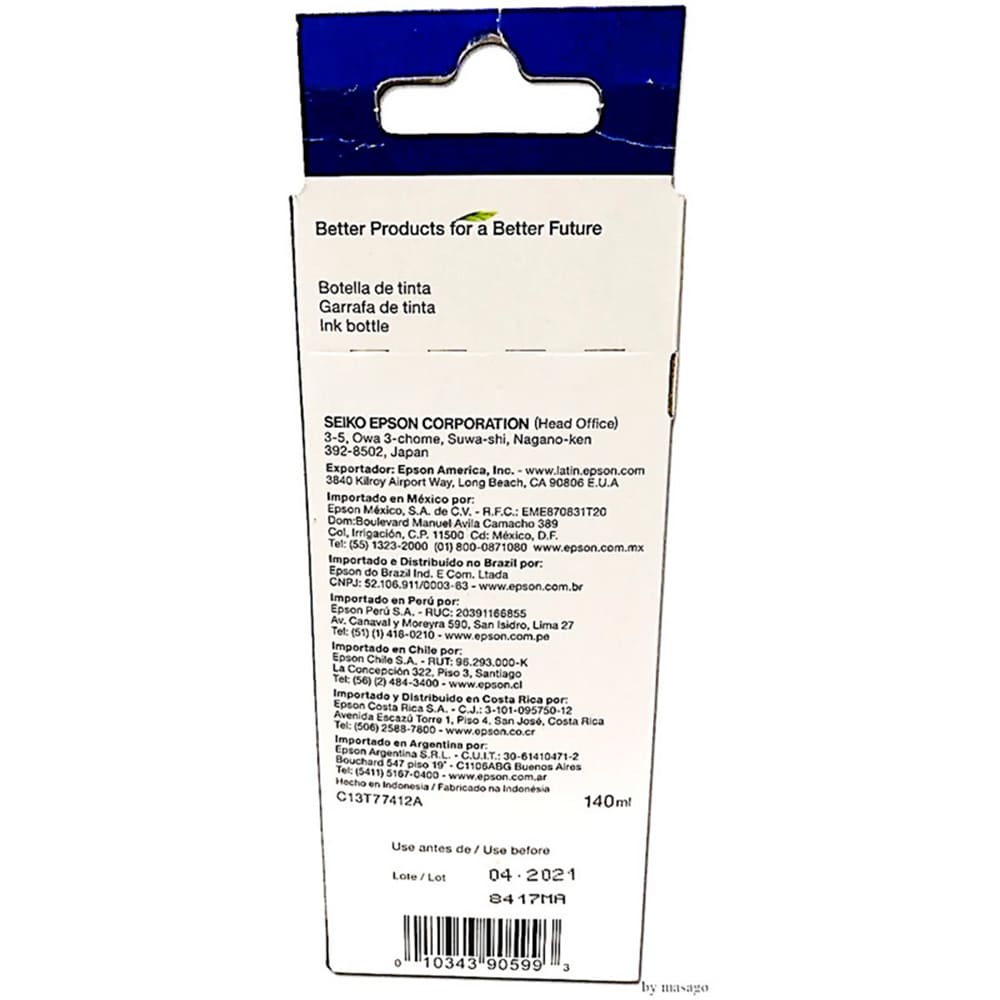 Botella de Tinta EPSON T774120 AL M200 COLOR Negro Pigmentada - Image 4