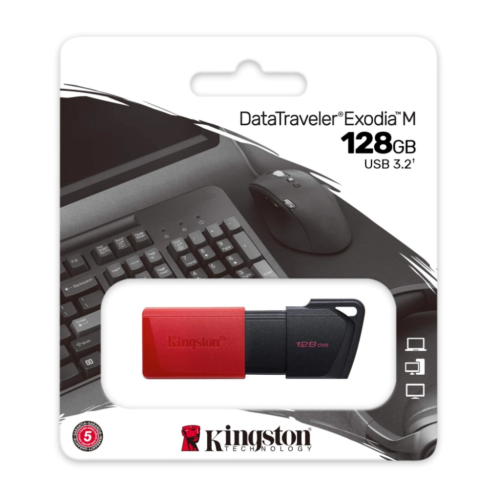 Usb Kingston 128GB 3.2 Gen1 DataTraveler Exodia M (Black + Red) - Image 4