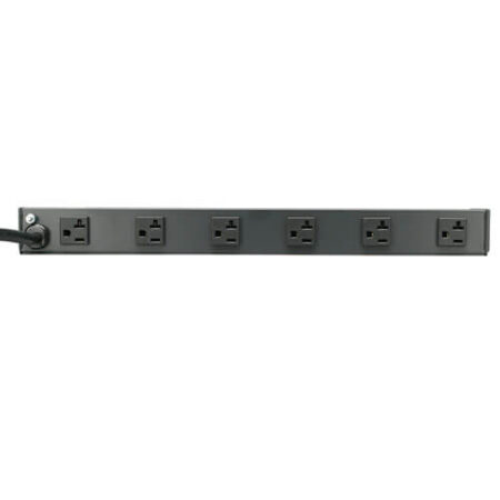 RS-1215-20T Barra de contactos Eaton Tripp Lite para instalación en rack 1U, 120V, 20A, L5-20P, 12 tomacorrientes (6 adelante, 6 atrás), cable de 4.57 m [15 pies]