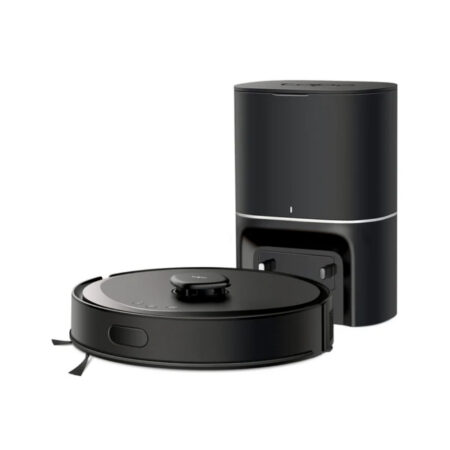 Aspiradora robot con succión ultra potente de 5500Pa, navegación LiDAR precisa, vaciado automático, fregado inteligente con control de agua y compatibilidad con Alexa y Google Assistant.